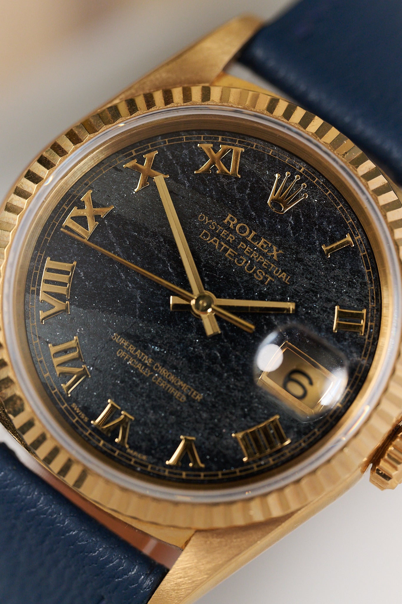 ROLEX DATEJUST 36 16238 18K YELLOW GOLD 'FERRITE DIAL'