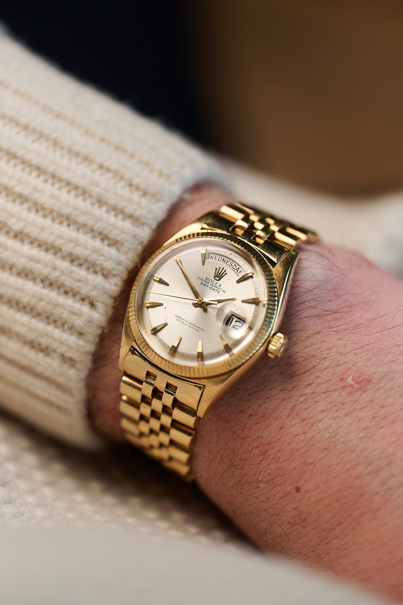 ROLEX DAY-DATE 1803 18K YELLOW GOLD 'CLAW MARKERS'