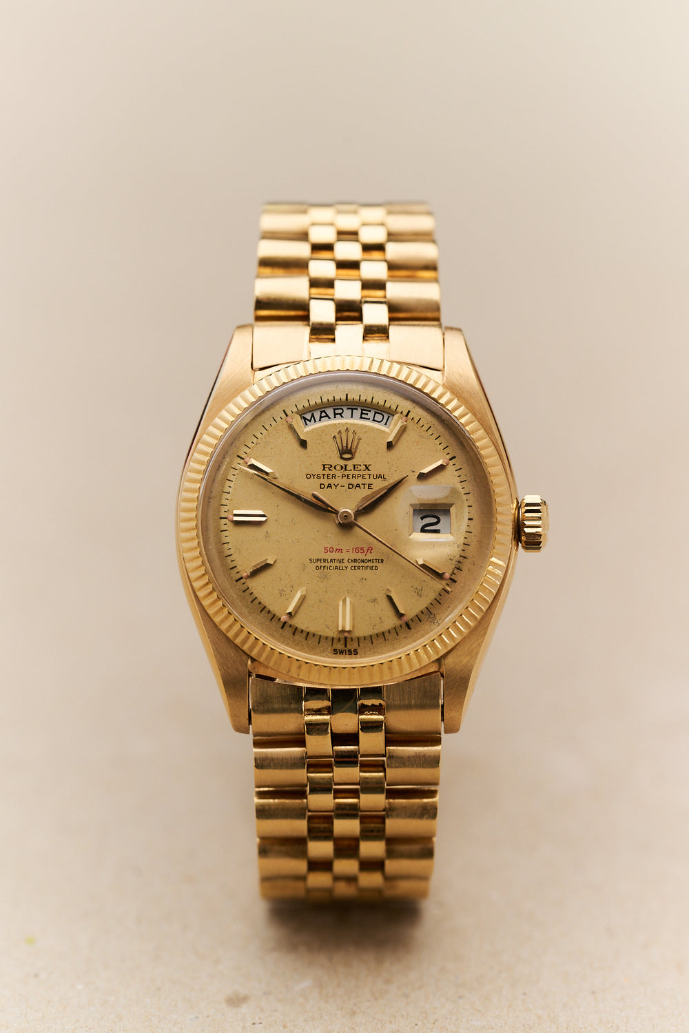 ROLEX DAY-DATE 6611 18K ROSE GOLD 'RED DEPTH' OVETTONE
