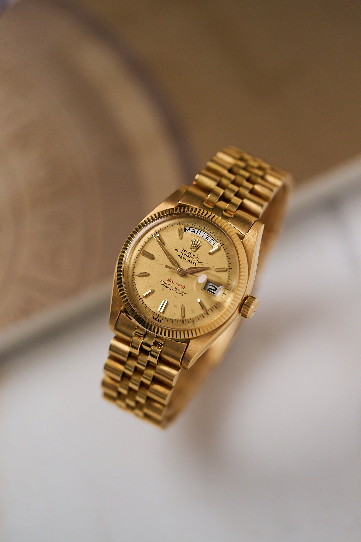ROLEX DAY-DATE 6611 18K ROSE GOLD 'RED DEPTH' OVETTONE