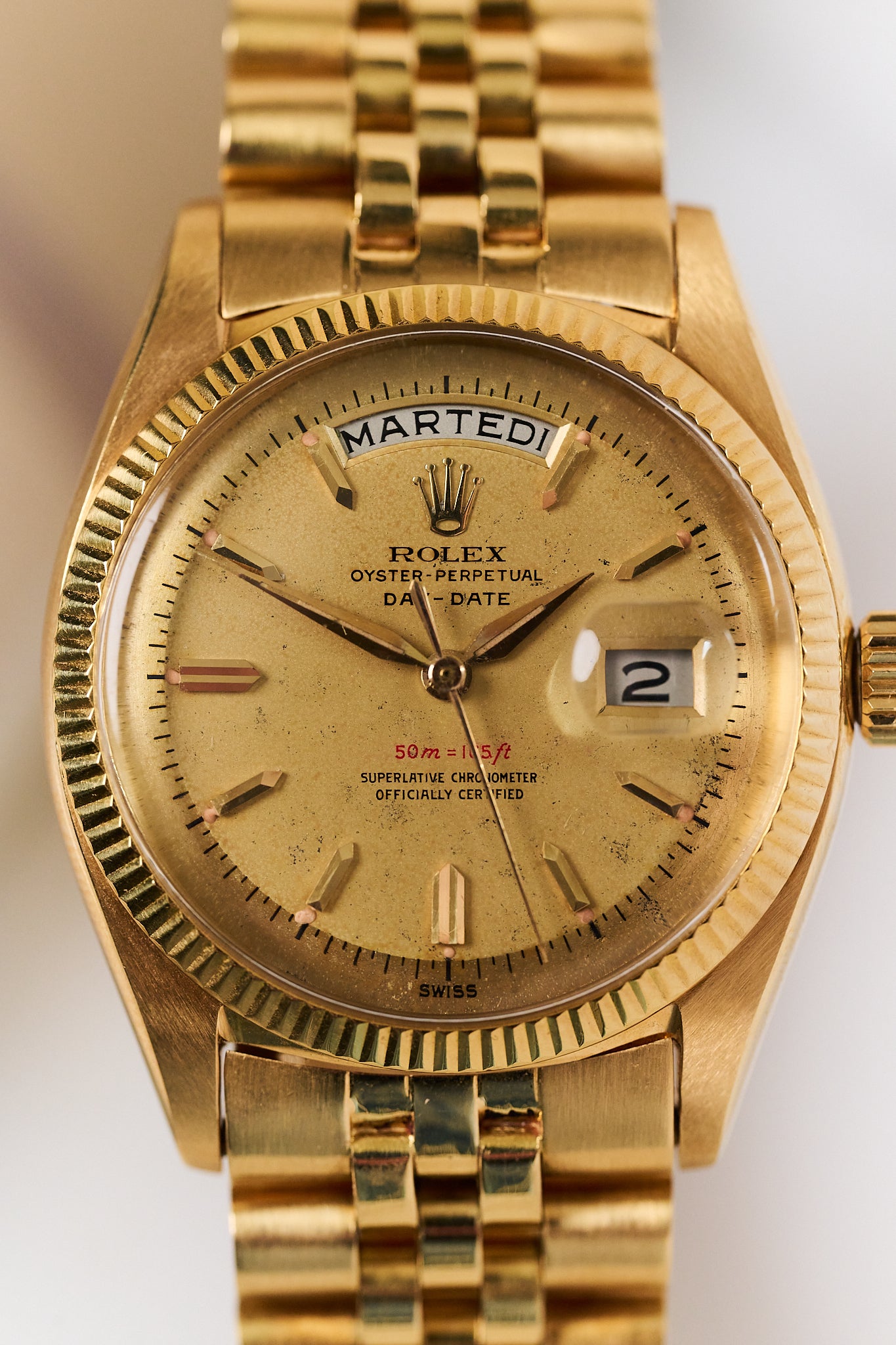 ROLEX DAY-DATE 6611 18K ROSE GOLD 'RED DEPTH' OVETTONE