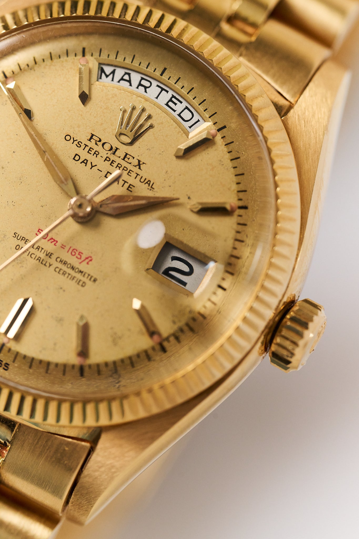 ROLEX DAY-DATE 6611 18K ROSE GOLD 'RED DEPTH' OVETTONE