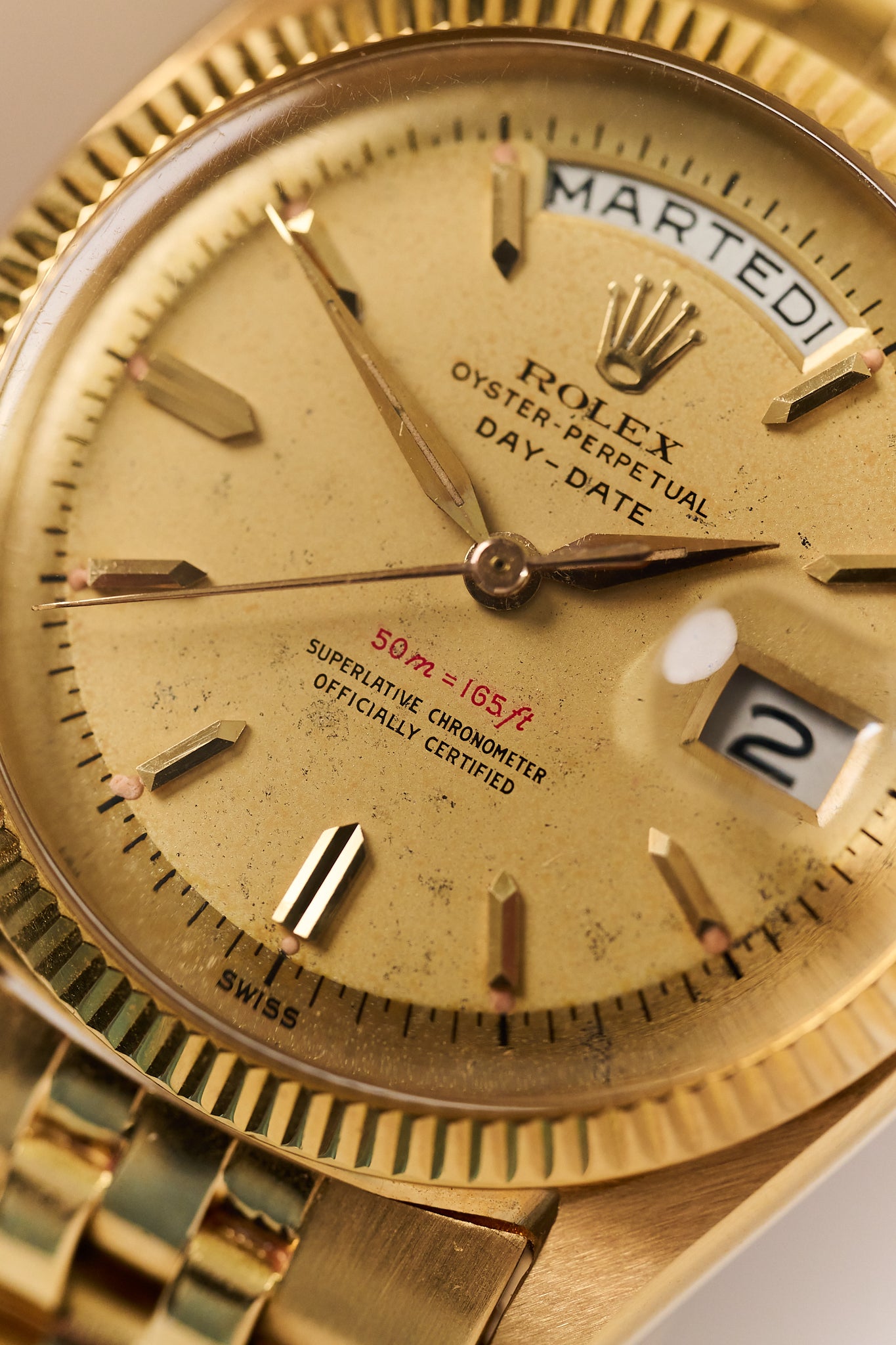 ROLEX DAY-DATE 6611 18K ROSE GOLD 'RED DEPTH' OVETTONE