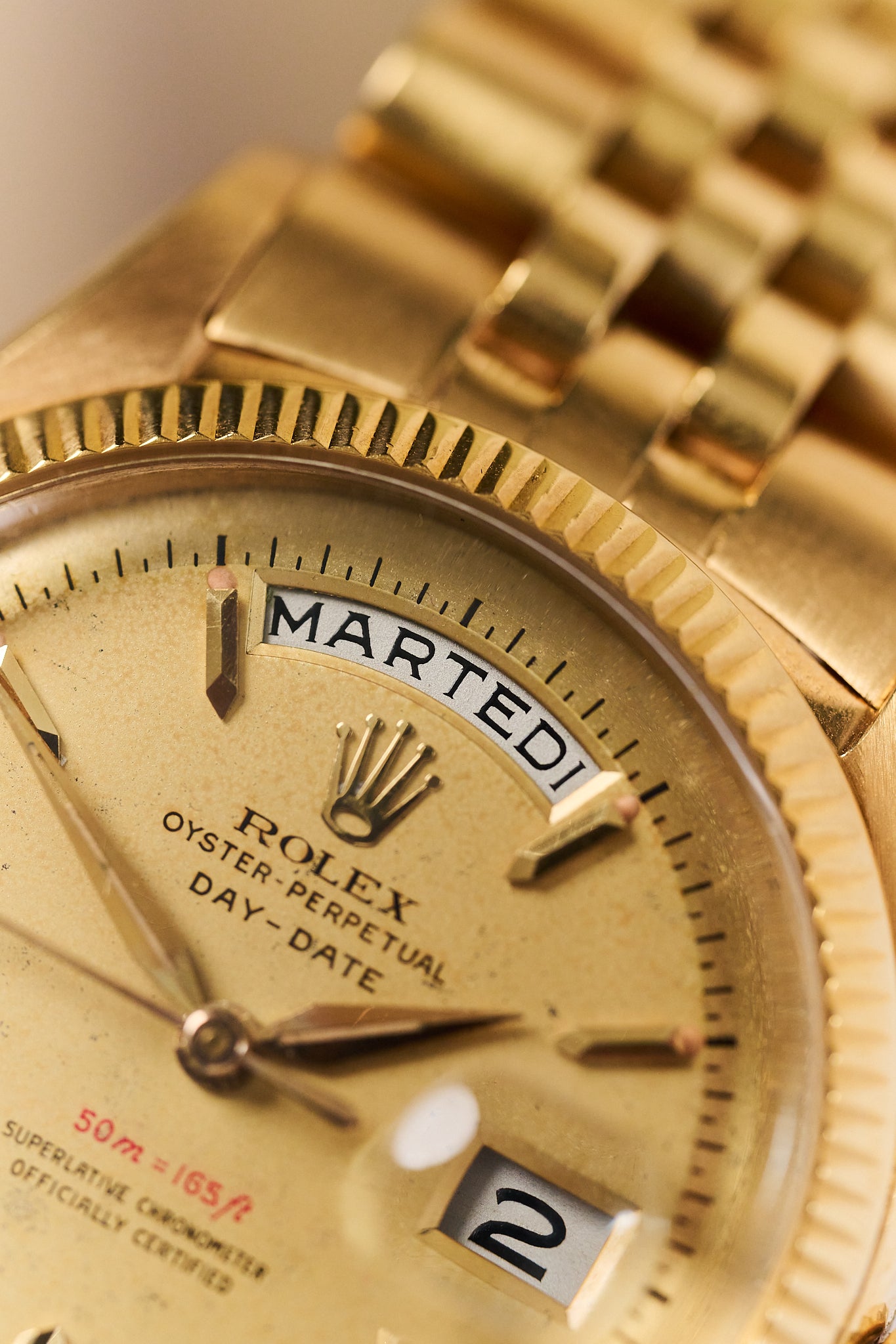 ROLEX DAY-DATE 6611 18K ROSE GOLD 'RED DEPTH' OVETTONE