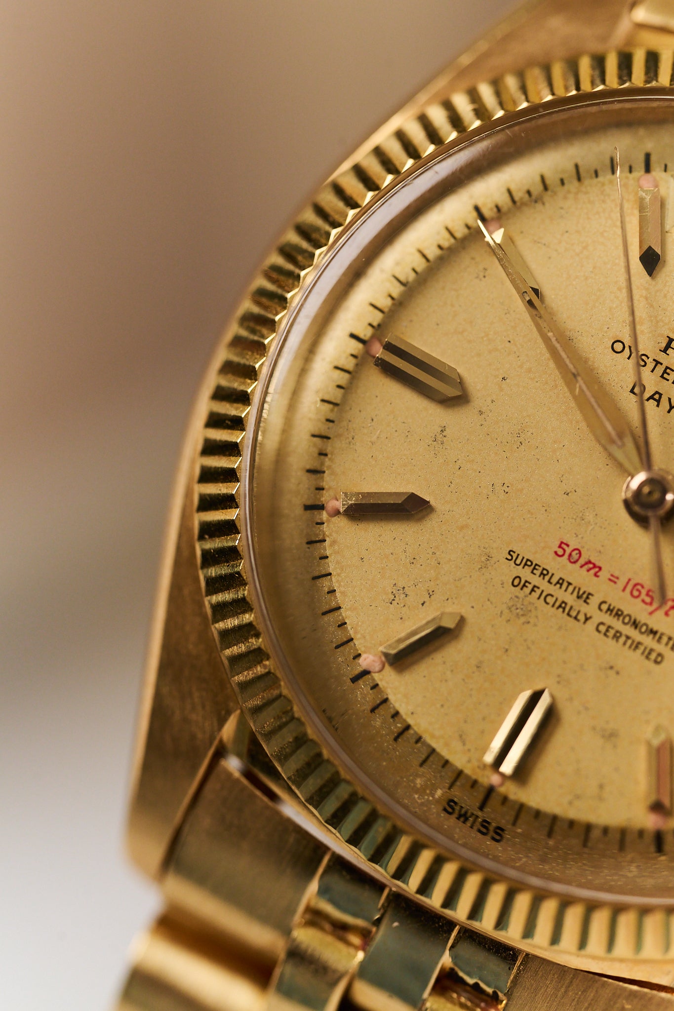 ROLEX DAY-DATE 6611 18K ROSE GOLD 'RED DEPTH' OVETTONE