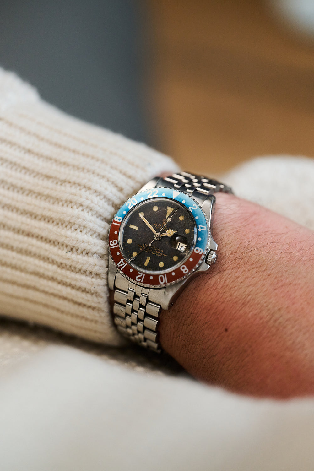 ROLEX GMT-MASTER 1675 GILT 'PCG' TROPICAL WIDE SWISS DIAL