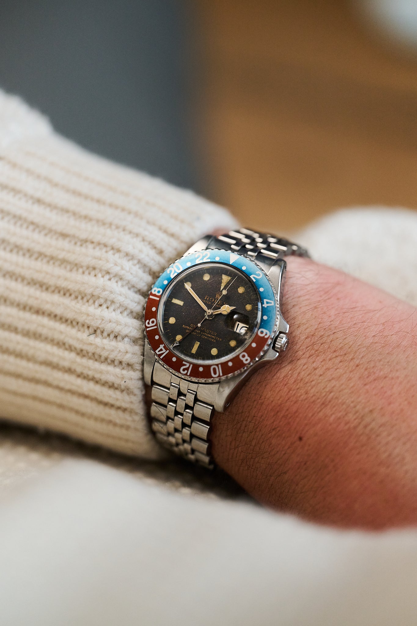 ROLEX GMT-MASTER 1675 GILT 'PCG' TROPICAL WIDE SWISS DIAL