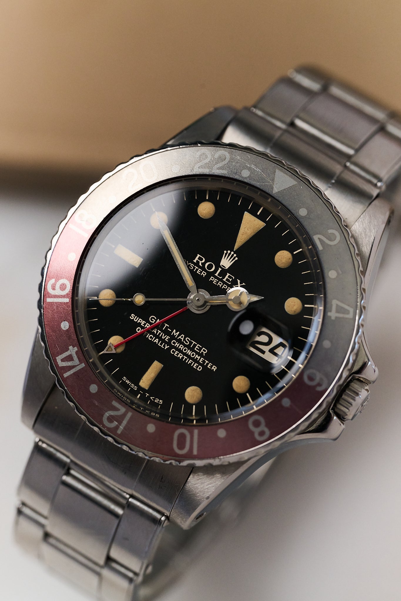 ROLEX GMT-MASTER 1675 GILT 'WIDE SWISS'
