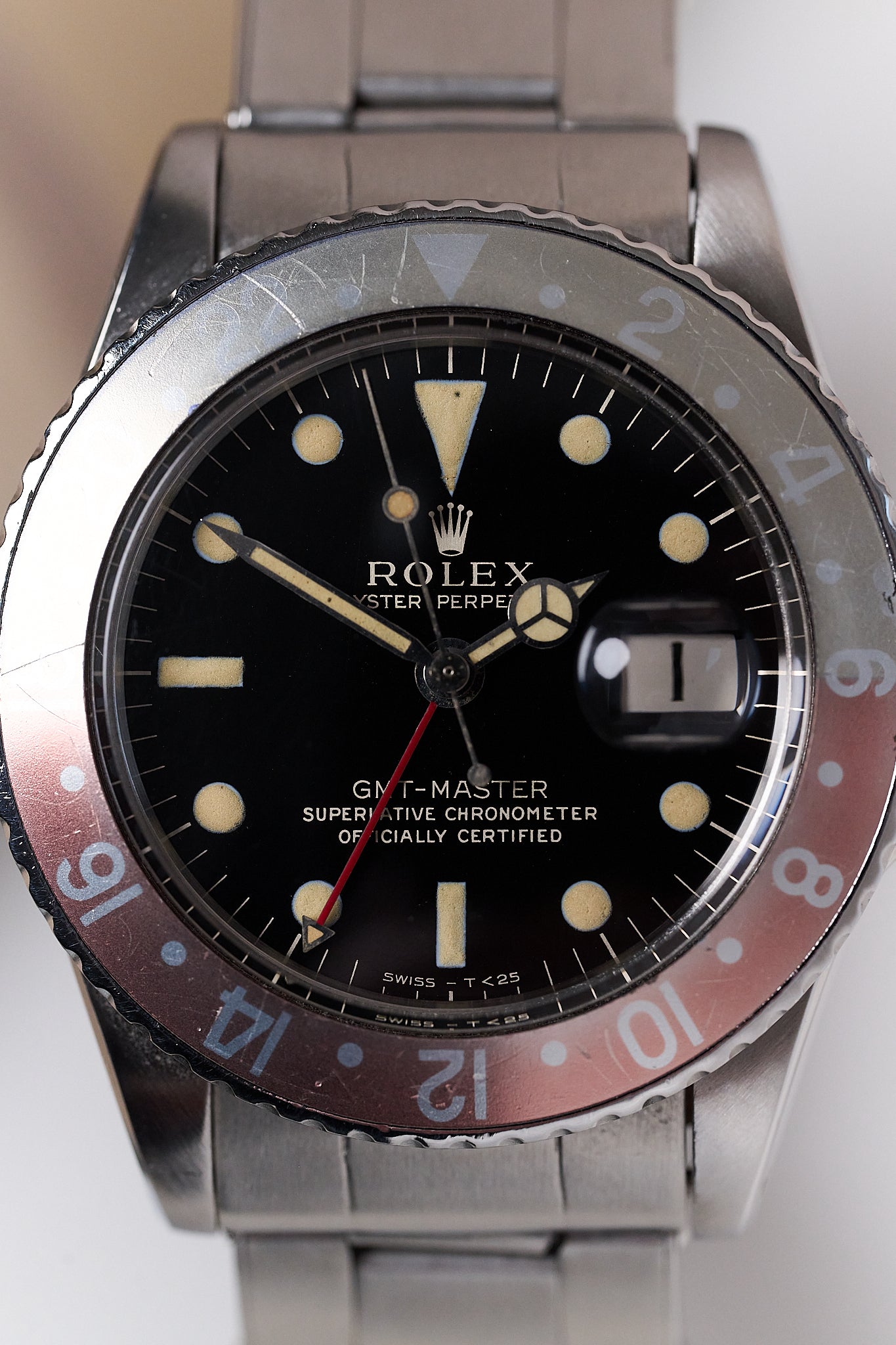 ROLEX GMT-MASTER 1675 GILT 'WIDE SWISS' DIAL