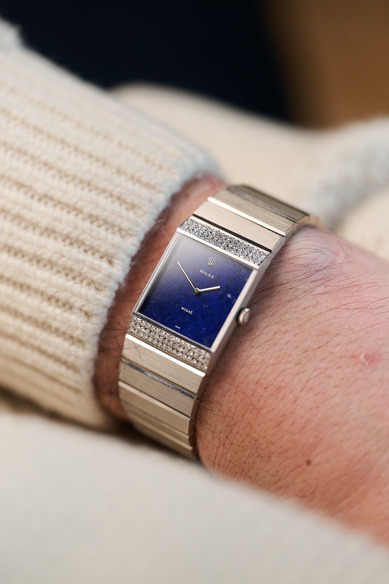 ROLEX KING MIDAS 4611 18K WHITE GOLD 'LAPIS LAZULI'