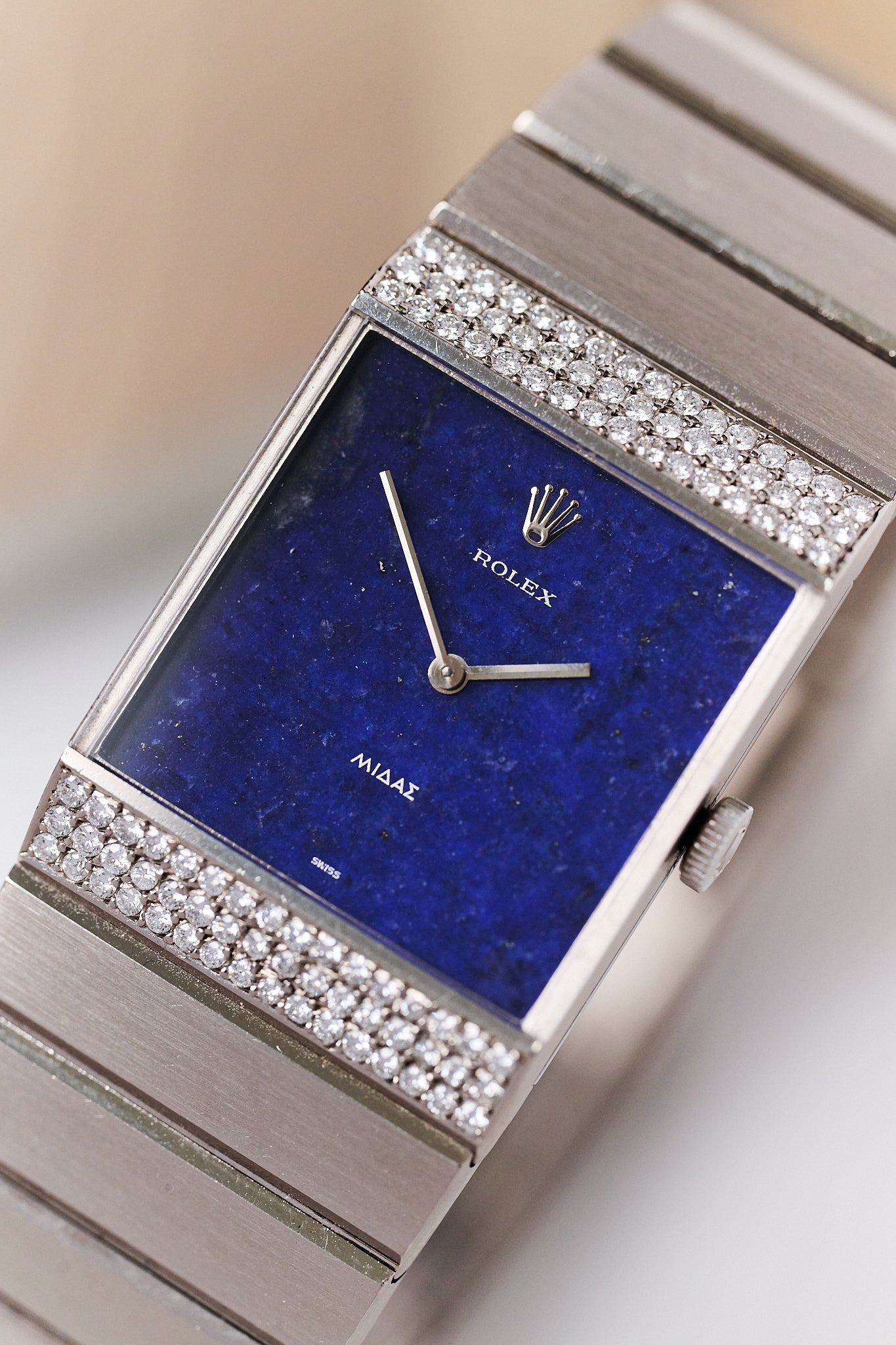 ROLEX KING MIDAS 4611 18K WHITE GOLD 'LAPIS LAZULI'
