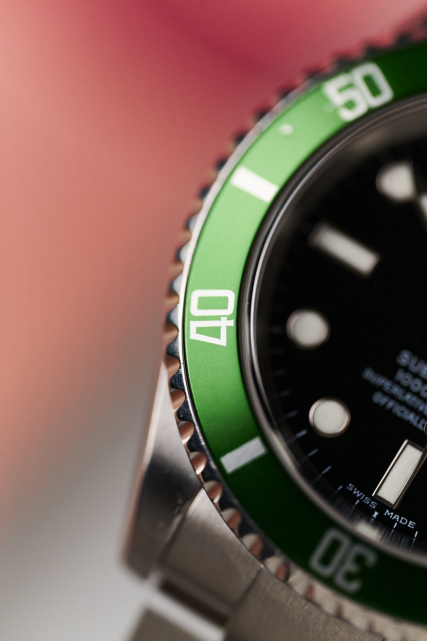 ROLEX SUBMARINER DATE 16610LV 'KERMIT' FLAT FOUR