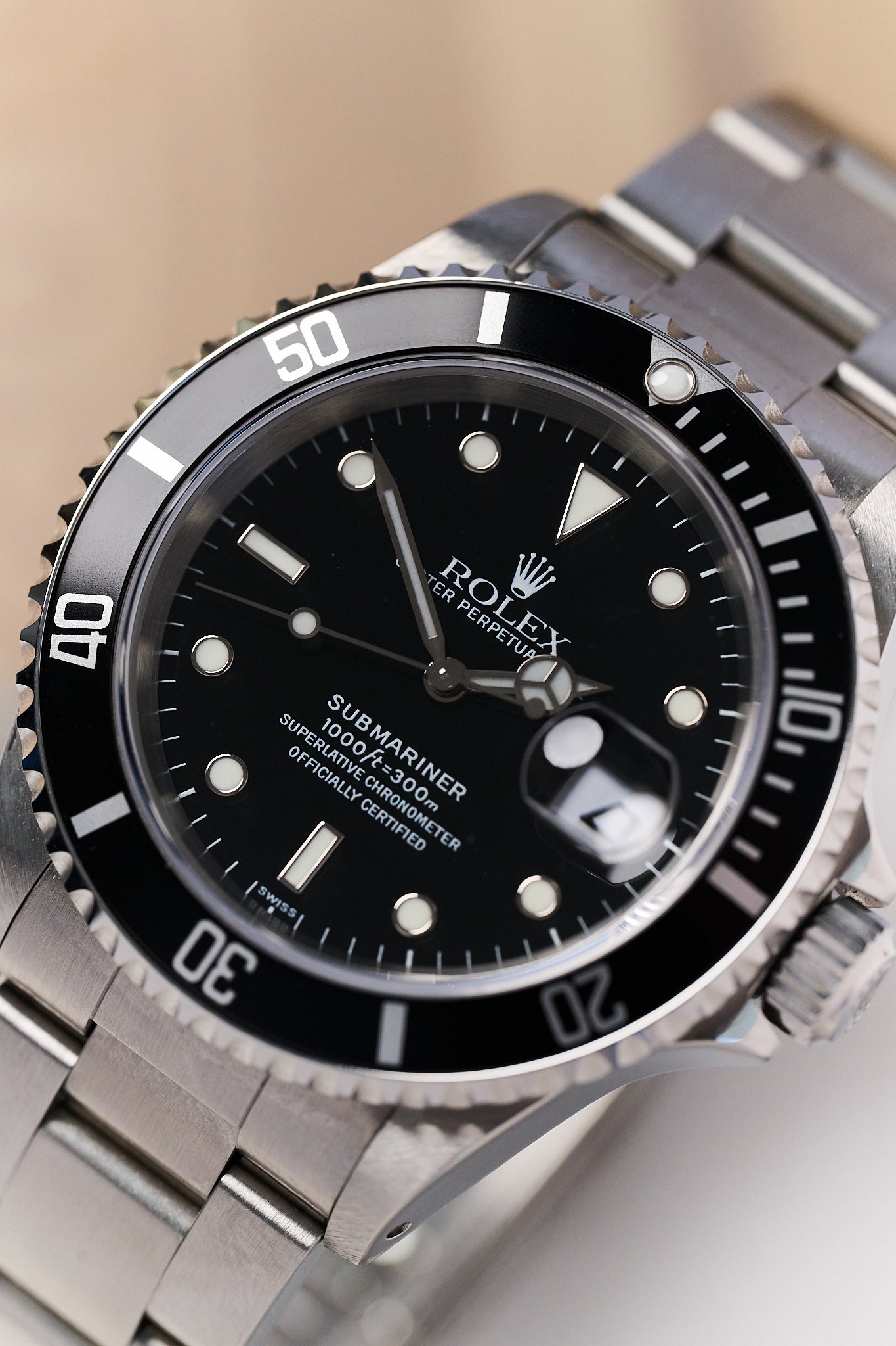 ROLEX SUBMARINER DATE 16610 'SWISS ONLY' NOS