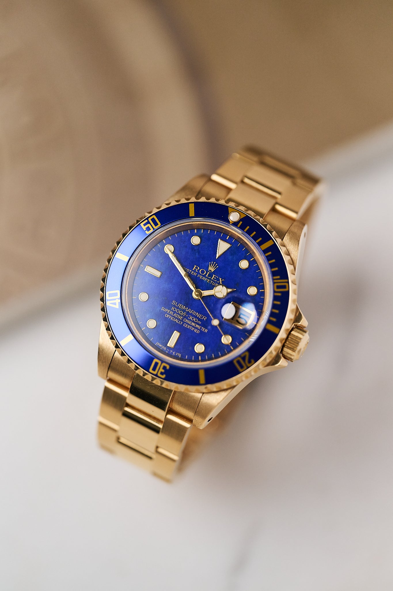 ROLEX SUBMARINER DATE 18K YELLOW GOLD 16618 ‘LAPIS LAZULI’