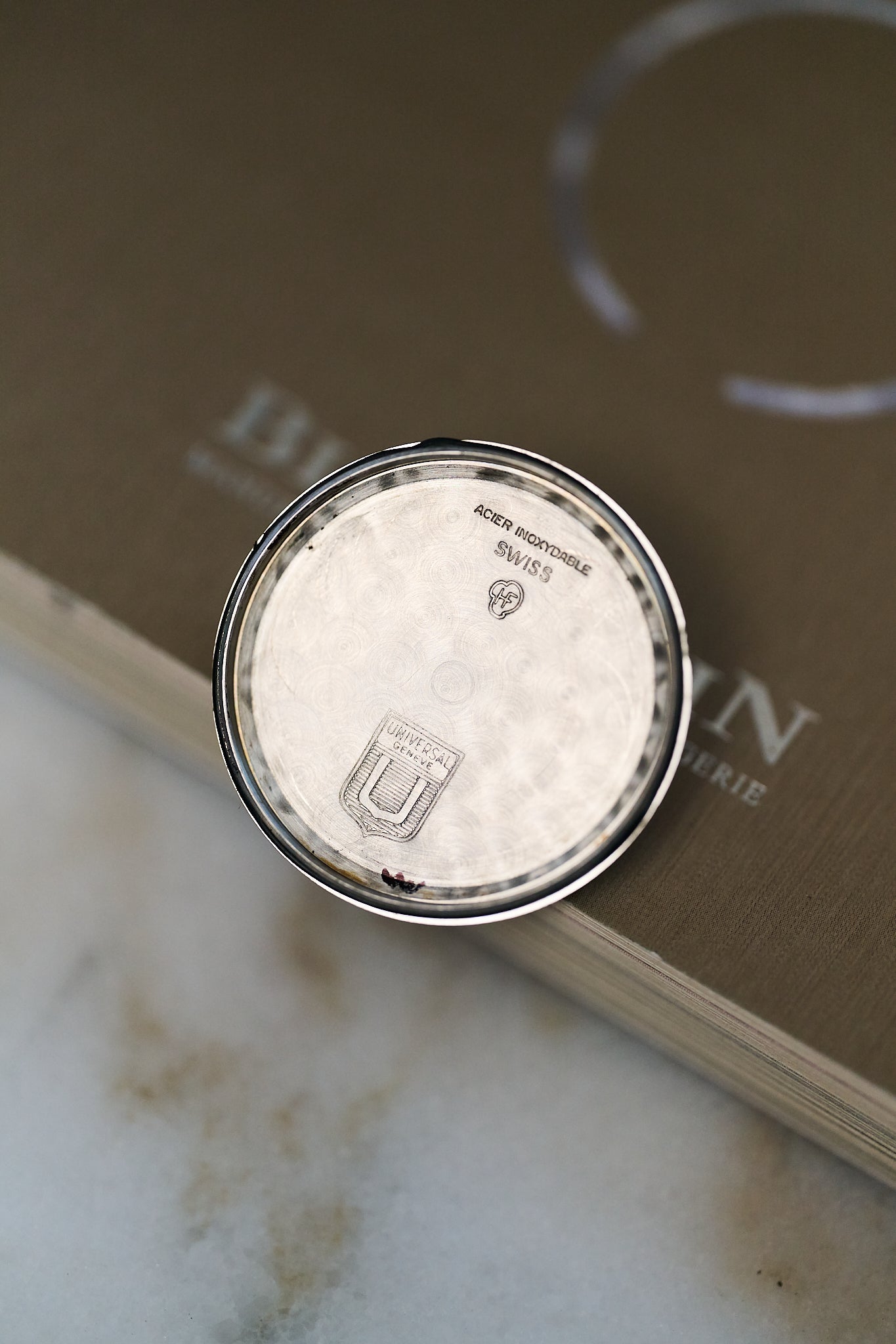 UNIVERSAL GENEVE POLEROUTER DATE 204610-2 'TROPICAL DIAL' MICROTOR