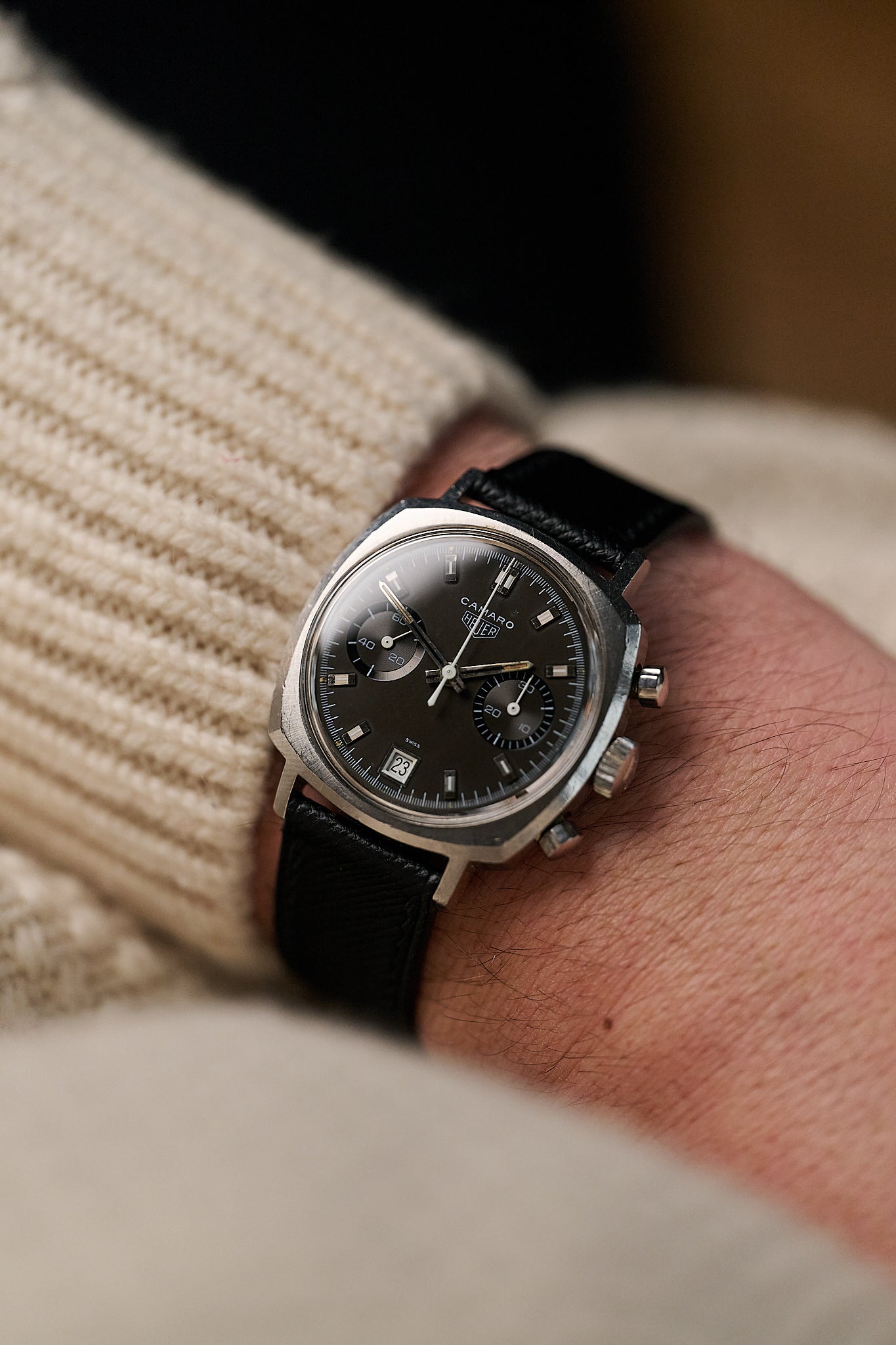 HEUER CAMARO DATO 7843 'CHARCOAL DIAL'