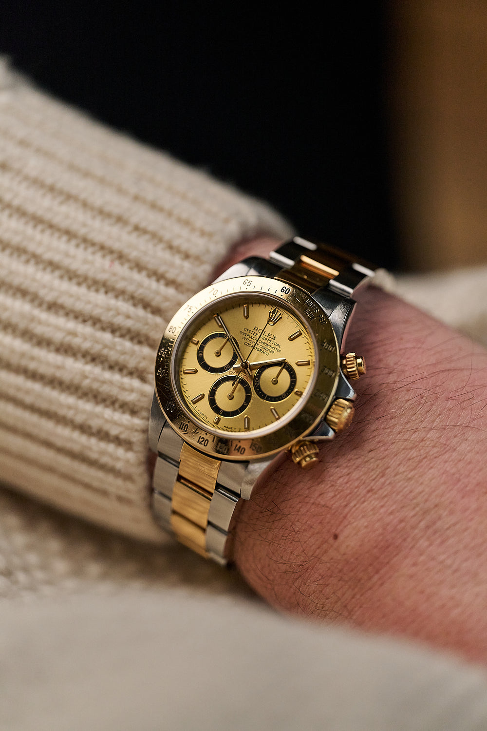 ROLEX ZENITH DAYTONA 16523 'CHAMPAGNE DIAL' FULL SET