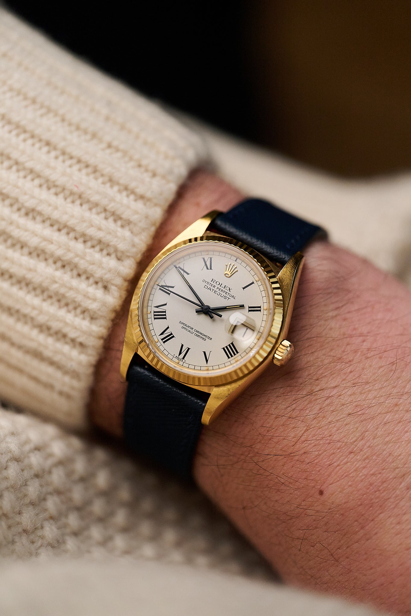 ROLEX DATEJUST 18K YELLOW GOLD 16018 'BUCKLEY DIAL'