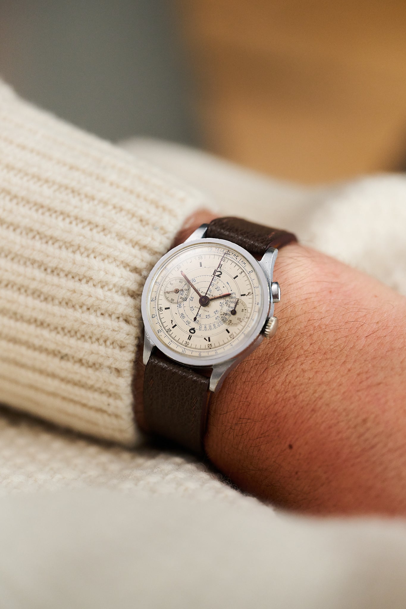 ZODIAC MONOPUSHER CHRONOGRAPH SECTOR DIAL 'FAB SUISSE'