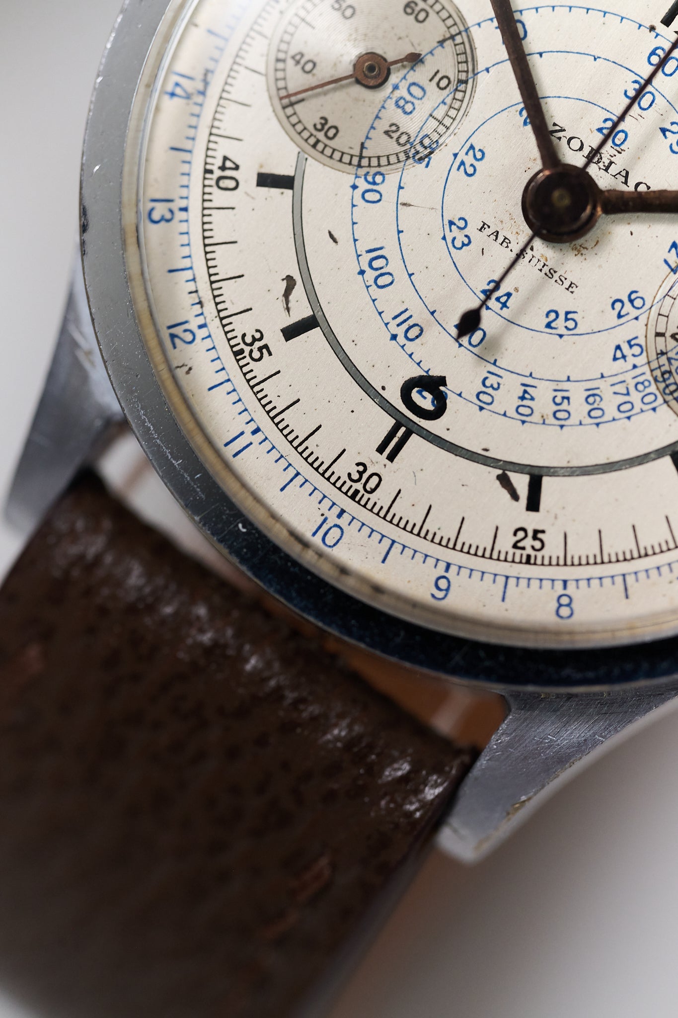 ZODIAC MONOPUSHER CHRONOGRAPH SECTOR DIAL 'FAB SUISSE'