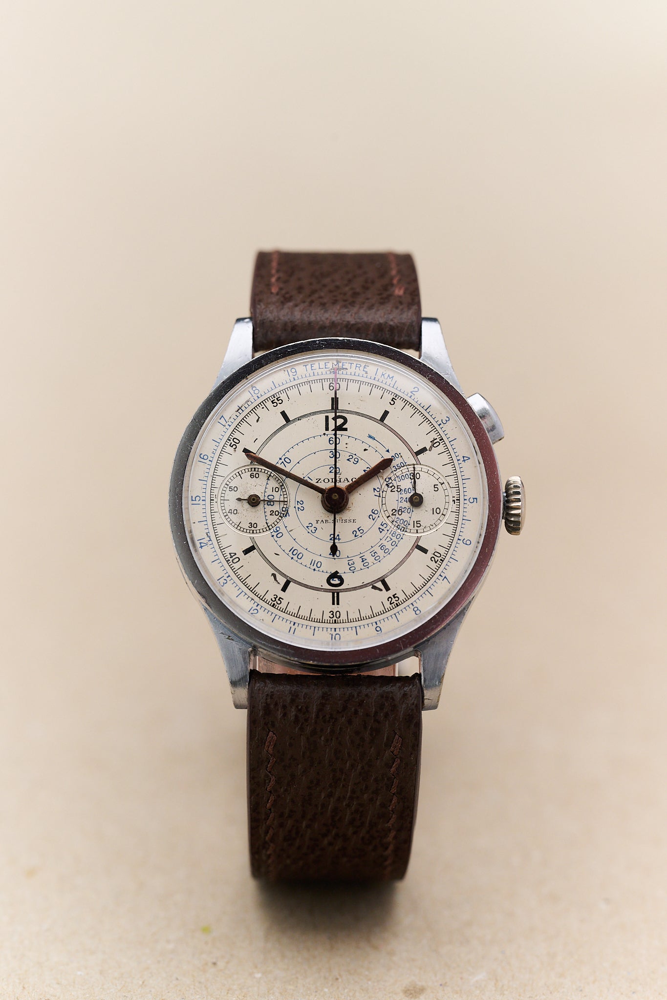 ZODIAC MONOPUSHER CHRONOGRAPH SECTOR DIAL 'FAB SUISSE'